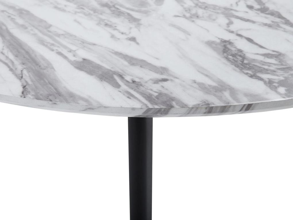 Okrúhly jedálenský stôl s mramorovým efektom ⌀ 110 cm biela/sivá/čierna MOSBY Beliani