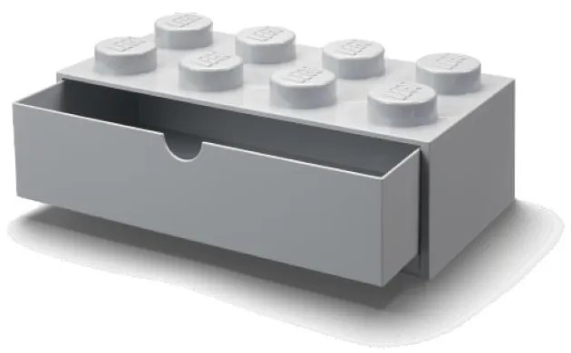 Sivý stolový box so zásuvkou LEGO® Brick, 31,6 x 11,3 cm