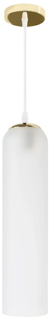 Toolight - Sklenená závesná lampa APP665-1CP, biela-zlatá, OSW-04661