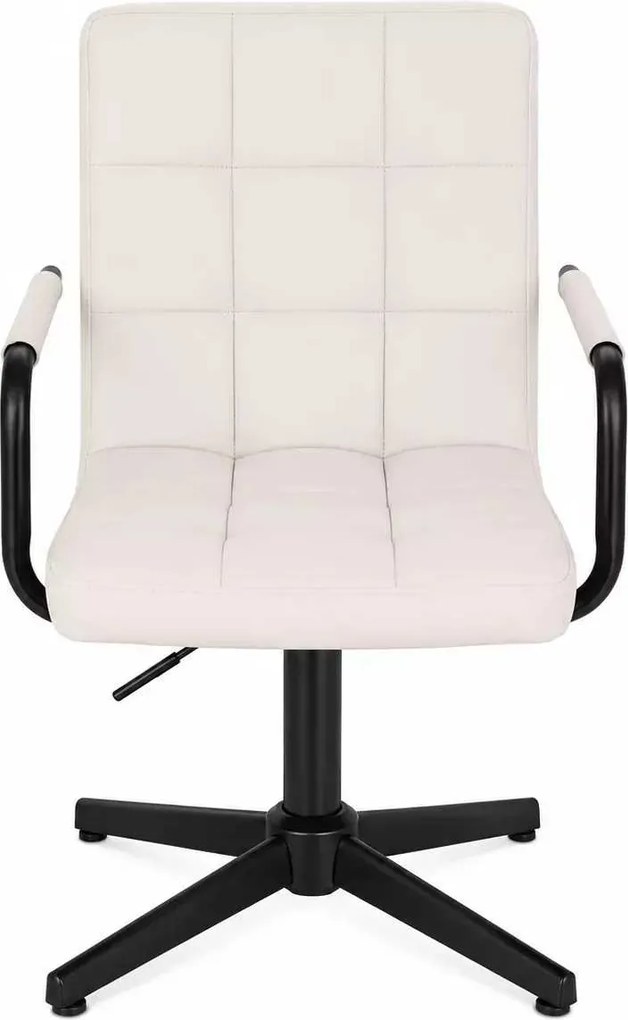 LuxuryForm DESIGN Otočná stolička VERONA BLACK na čiernom kríži - biela