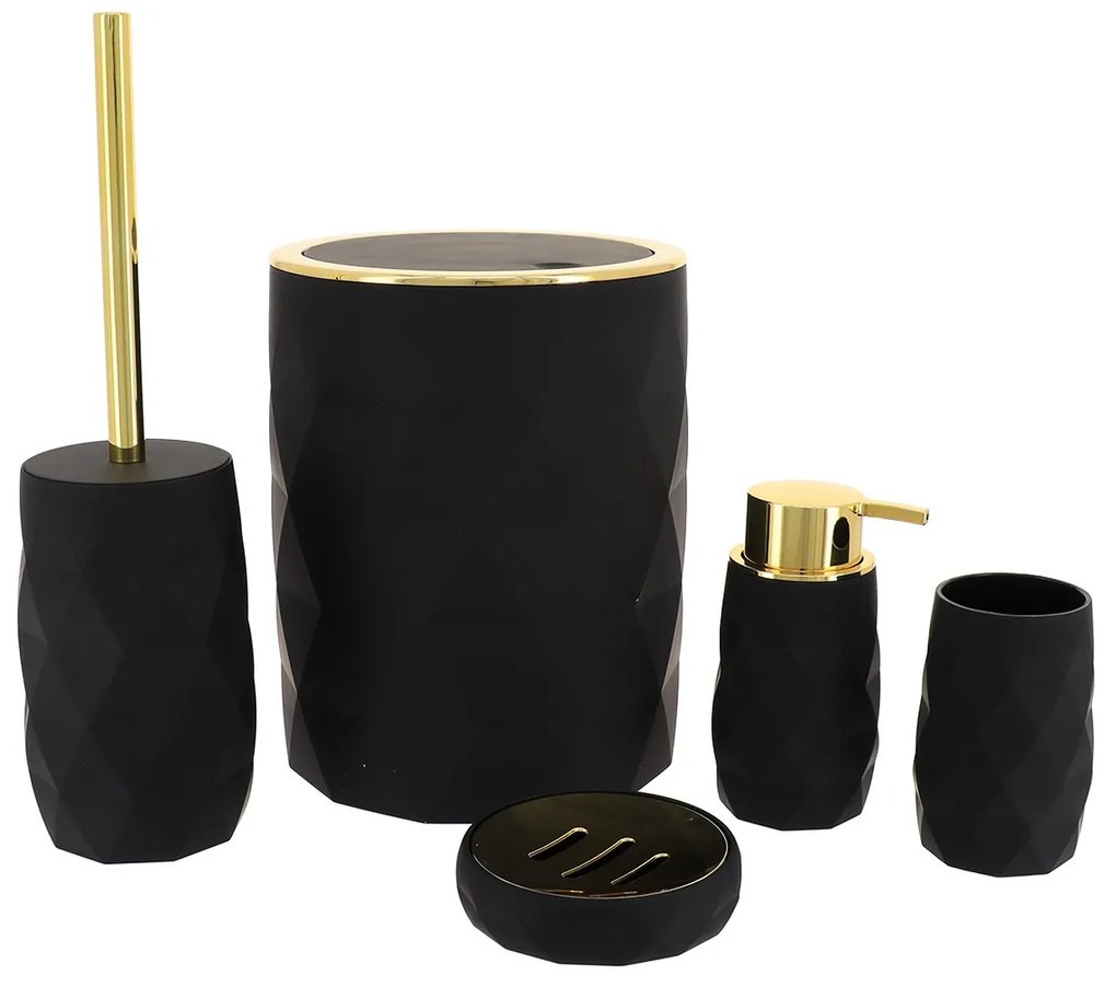 Dávkovač mydla Lorantos, čierna/so zlatými prvkami, 210 ml