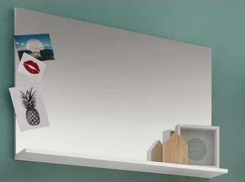 Nástenné zrkadlo s policou Amanda 451, biele%