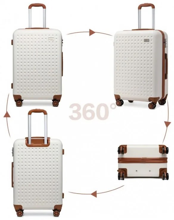 Konofactory Biely príručný luxusný kufor "Journey" s TSA zámkom - M (35l)