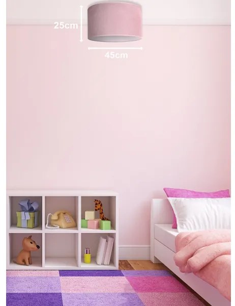 Duolla - Stropné svietidlo BRISTOL 1xE27/15W/230V pr. 45 cm ružová/biela