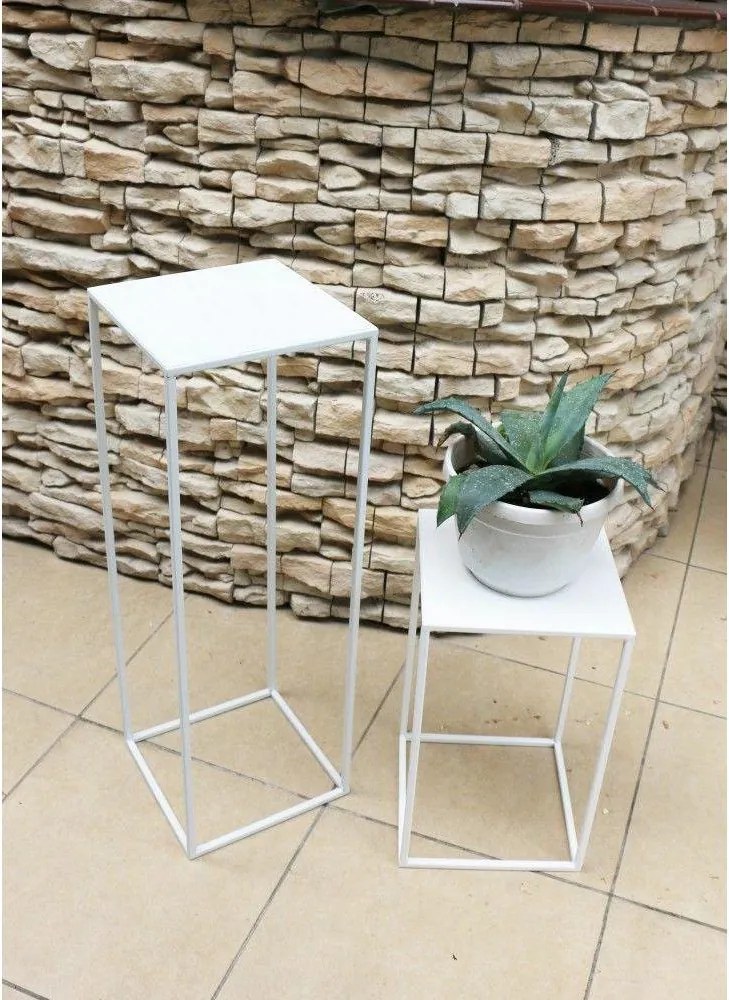 STOJAN NA KVETINÁČ SIMPLE 70X24X24 CM BIELA