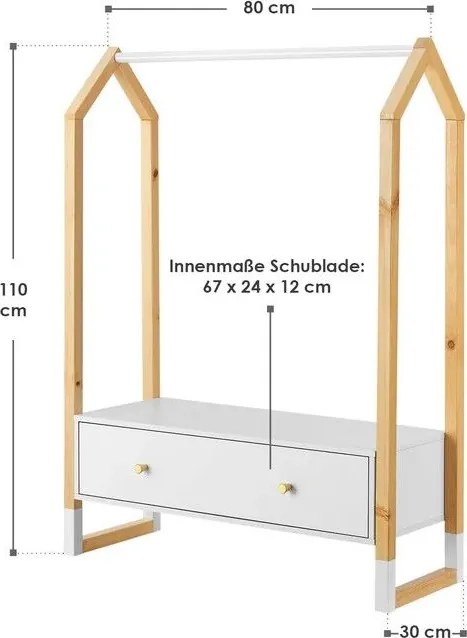 Otvorená skriňa so zásuvkou a policou