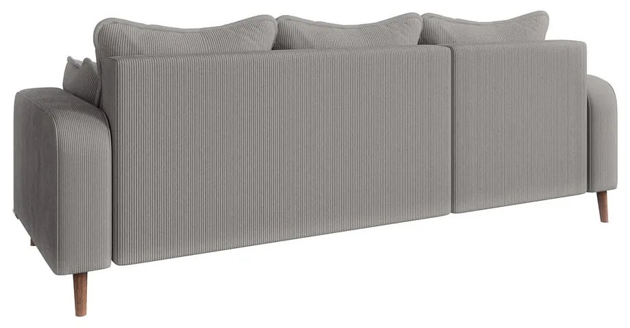 Svetlosivá menčestrová rohová pohovka (ľavý roh) Beata – Ropez