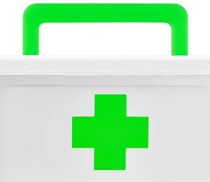 Lekárnička, úložný box na lieky s vnoreným organizérom, 2v1, s rúčkou, antibakteriálna, 4.5l