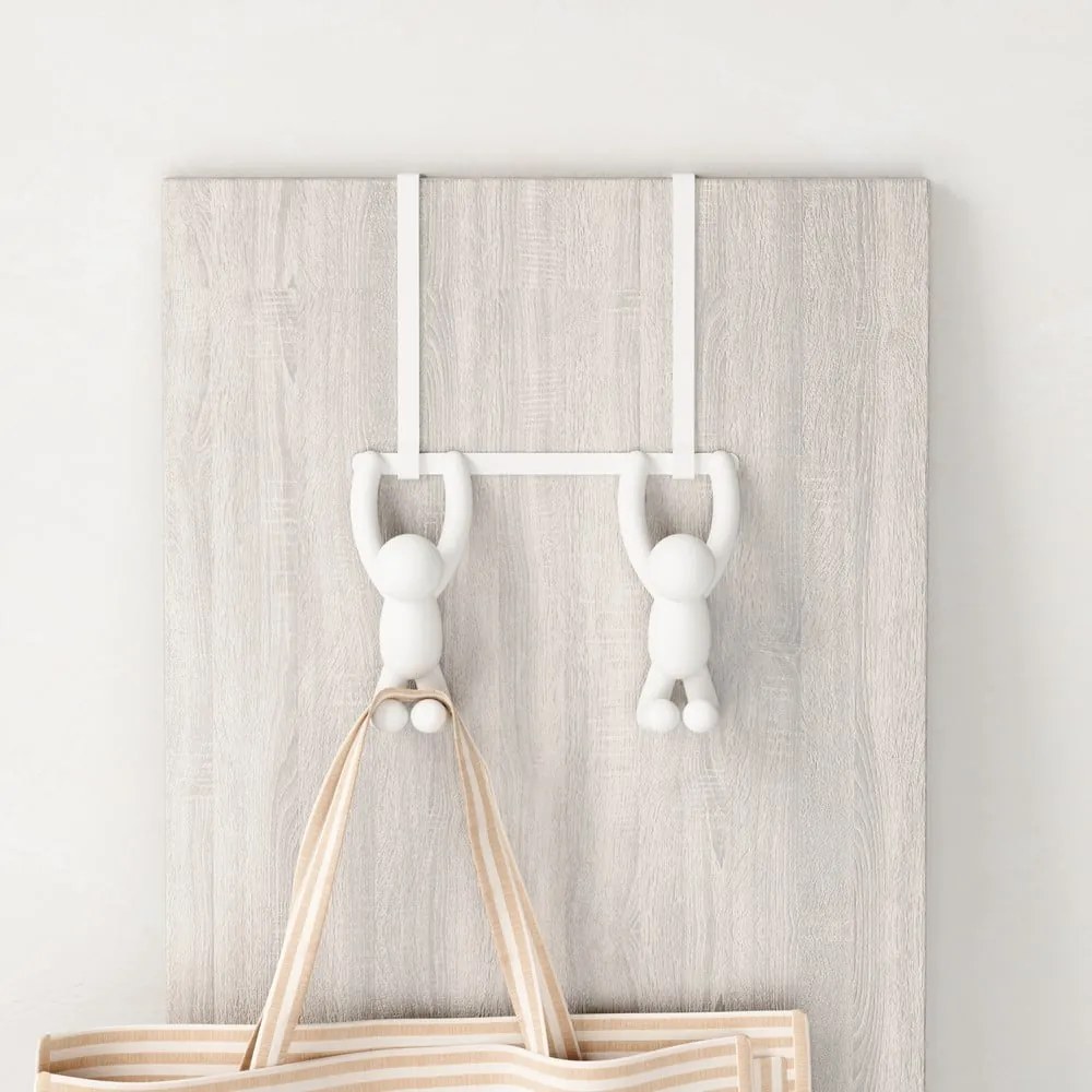 Biely plastový vešiak na dvere 22 cm Buddy - Umbra