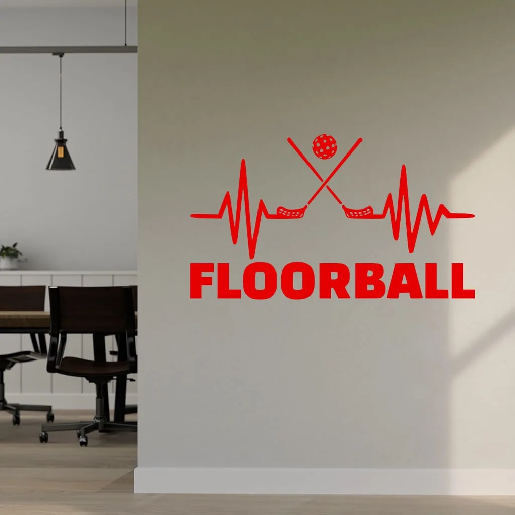 Veselá Stena Samolepka na stenu na stenu Floorball Farba: černá