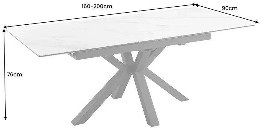 Jedálenský stôl Eternity 160-200cm mramorový vzhľad