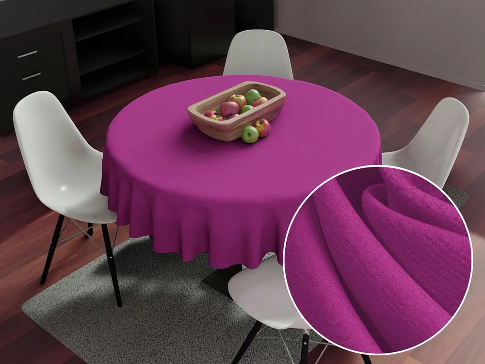 Biante Dekoračný okrúhly obrus Rongo RG-092 Purpurový Ø 140 cm