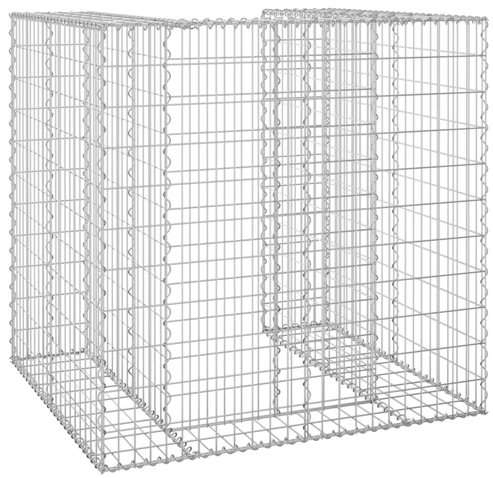 Gabiónová stena na odpadkový kôš, oceľ 110x100x110 cm