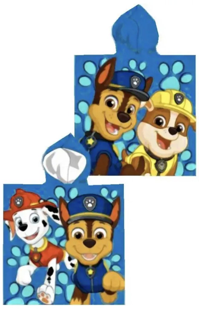 Detské pončo PAW PATROL modrý 55x110cm Setino Tiahome