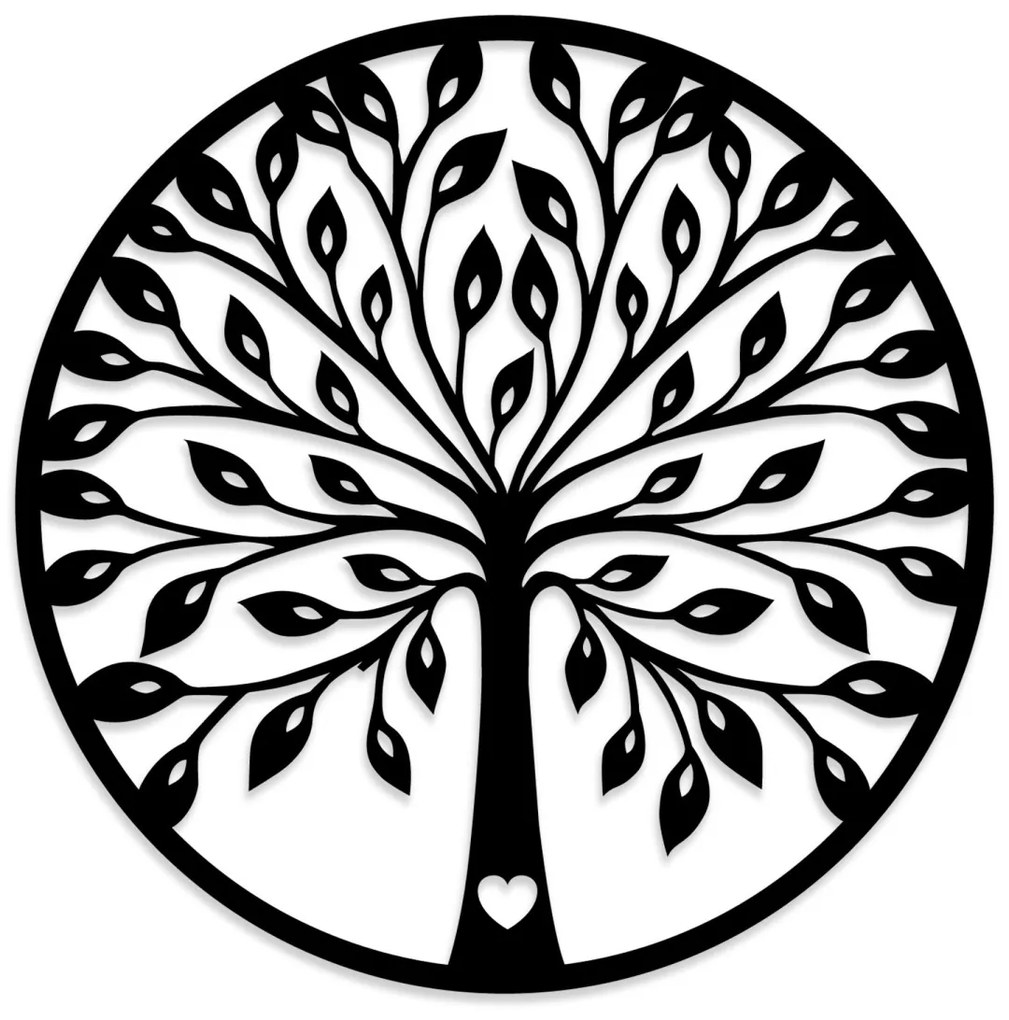 Nástenná drevená dekorácia TREE čierna