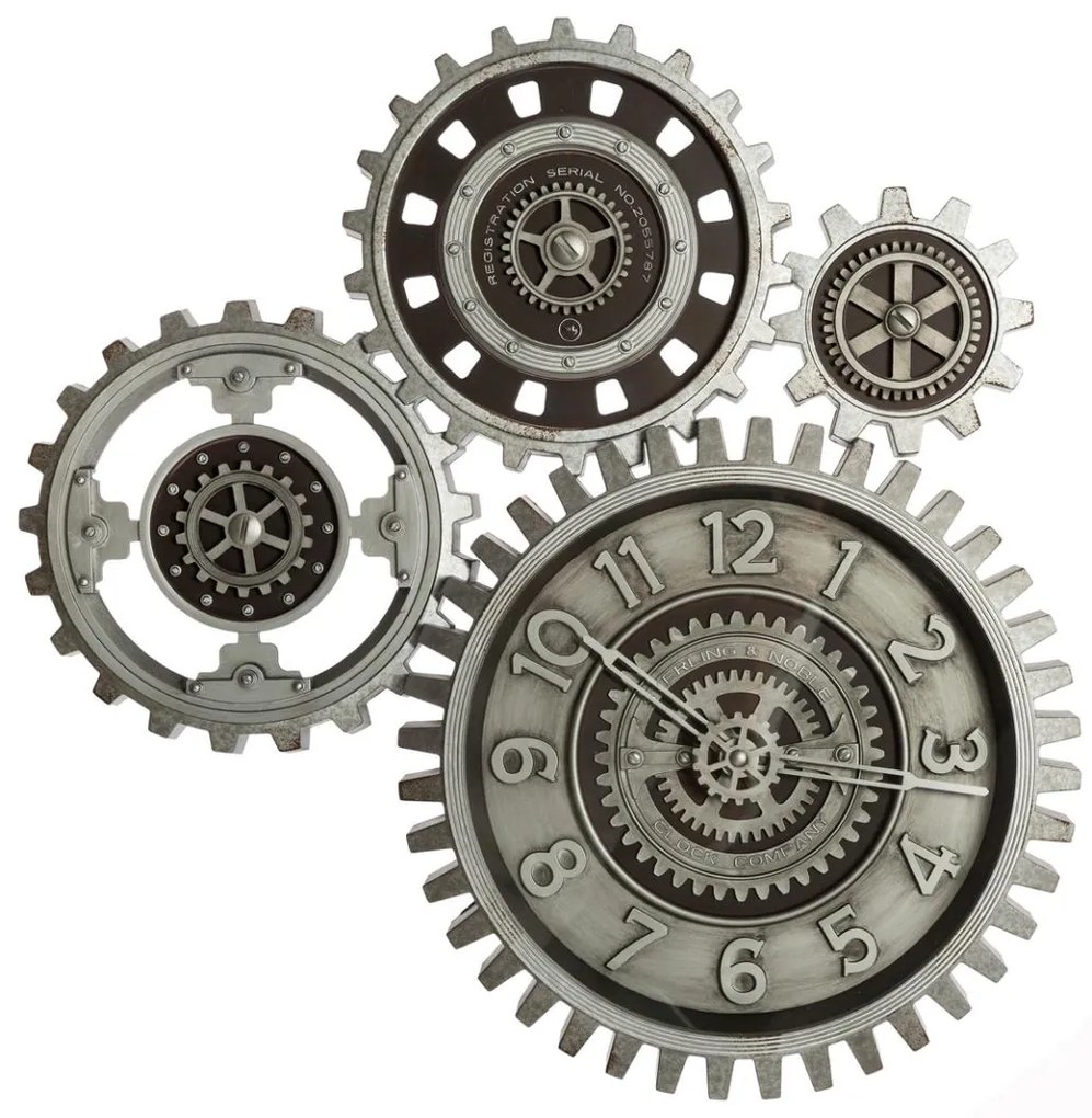 Nástenné hodiny Gears, sivá
