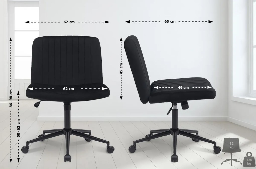 Design-Shop Kancelárska stolička Kingman zamat - Čierna