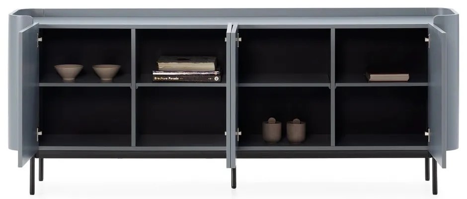 Sivomodrá komoda 200x80x40 cm Willa – MOME