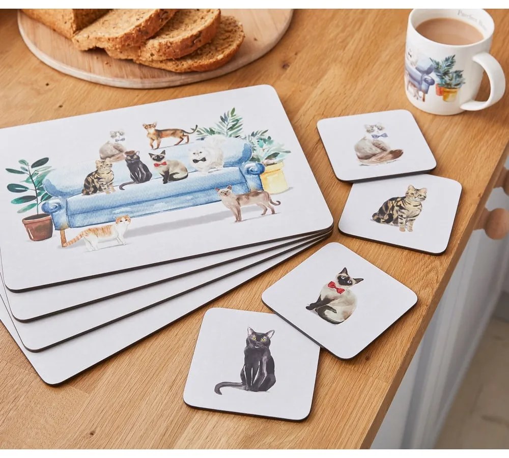 Korkové prestieranie 4 ks 21.5x29 cm Curious Cats - Cooksmart ®