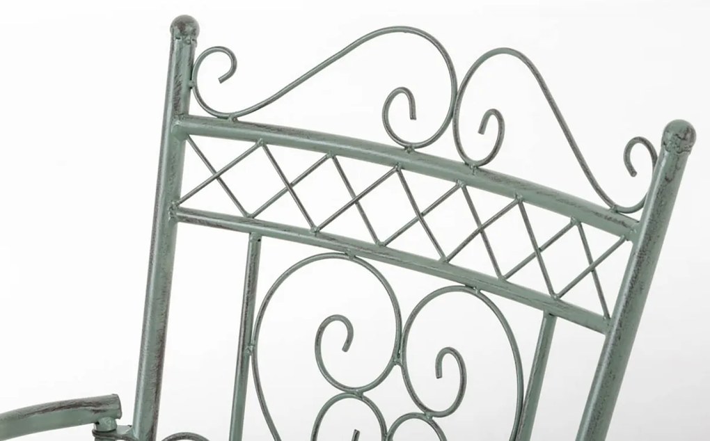 Kovová stolička Sheela s područkami (SET 2 ks) - Zelená antik