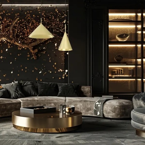 Luster na lanku CAPITAL 1xGX53/15W/230V pr. 17 cm zlatý