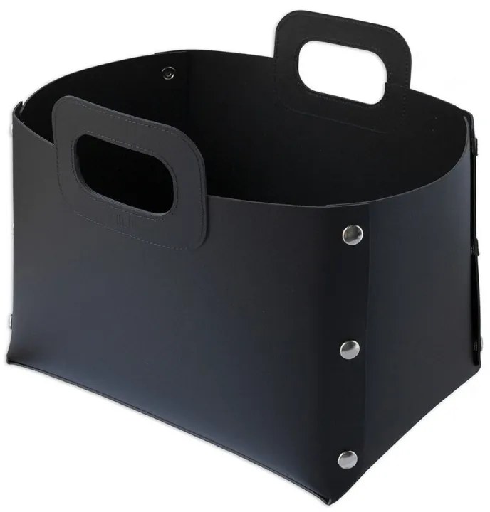 Úložný kôš Kätkö , koža / čierny