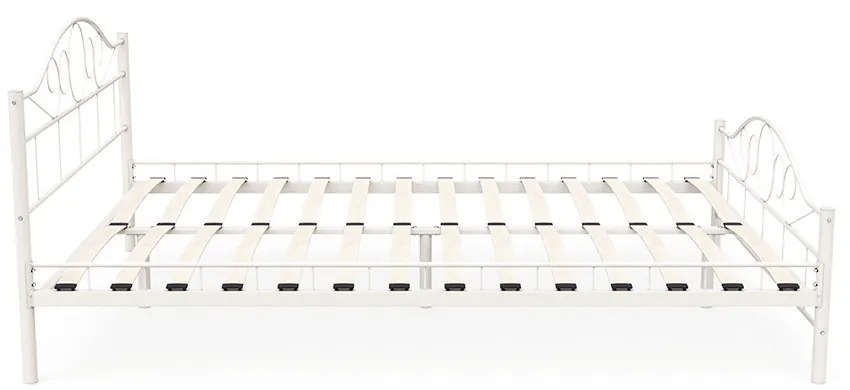 Kovový posteľový rám s lamelami v rôznych veľkostiach a farbách, 160x200 cm, Mimi, biely