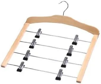 Zeller Present Drevený vešiak s klipmi na nohavice a sukne, 4 úrovne