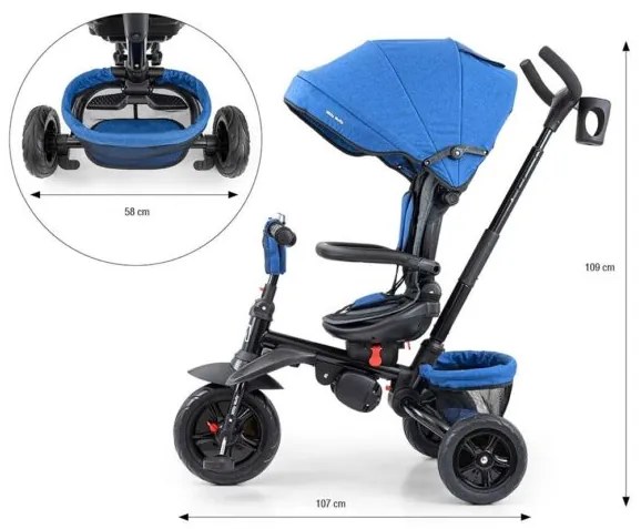 MILLY MALLY Detská trojkolka 6v1 Milly Mally Stanley navy-black