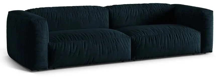 Tmavomodrá zamatová pohovka 320 cm Martina – Micadoni