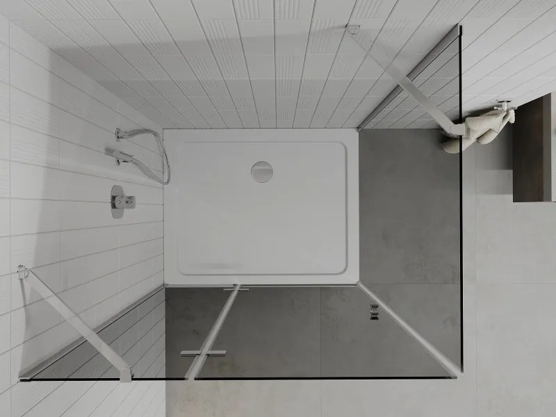 Mexen Roma, sprchový kút s krídlovými dverami 110 (dvere) x 100 (stena) cm, 6mm šedé sklo, chrómový profil + slim sprchová vanička biela + chrómový sifón, 854-110-100-01-40-4010