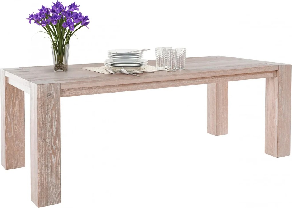 Jedálenský stôl Sibera, 220 cm, biela