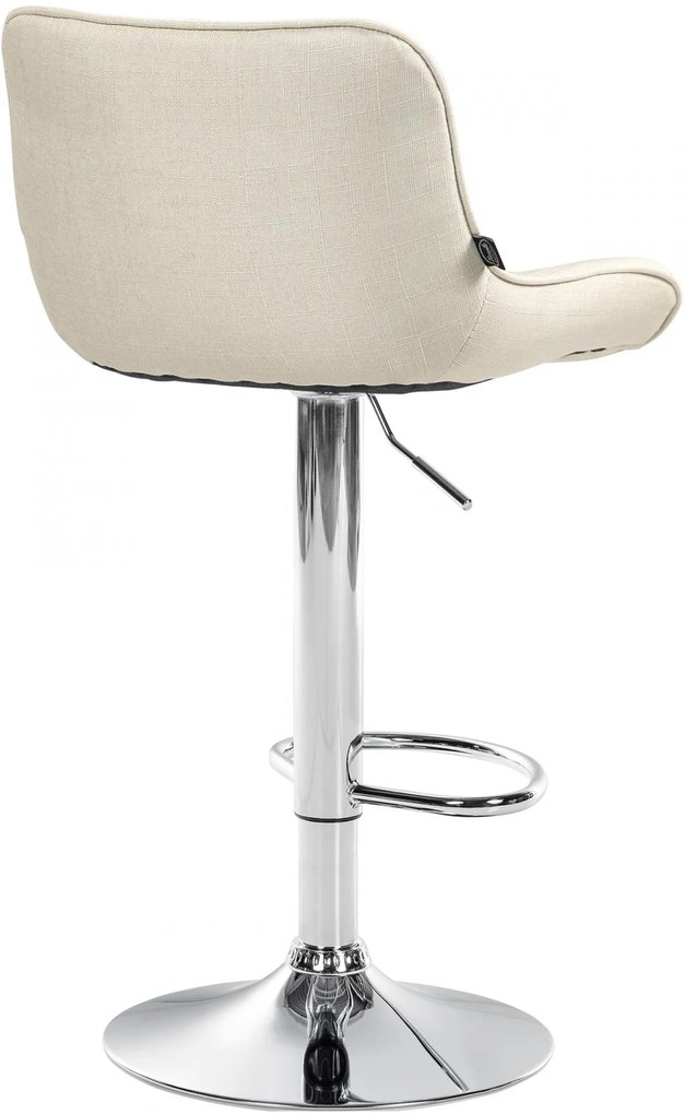 Design-Shop 2x Barová stolička Vonore - látka, chróm - Krémová