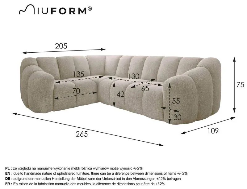 Sivá rohová pohovka (ľavý roh/do L) Shell – Miuform