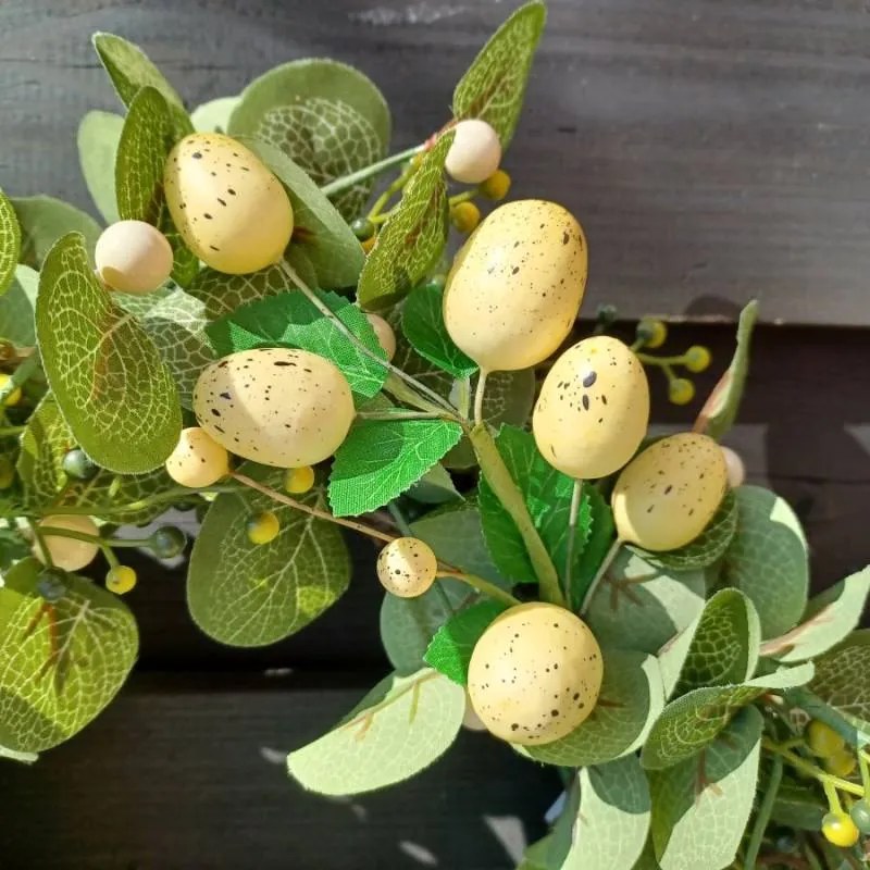 DECOLED Velikonoční větvička, zápich, 24 x 8 cm, žlutá vajíčka