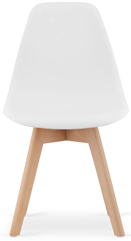 Jedálenský set 1 + 4, stôl RAMOD 100x60 cm biely/dekor dub + biela stolička KITO