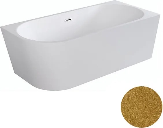 Besco Akrylátová voľne stojaca rohová vaňa Zoya Glam Z 150x75 (170x80) biela/zlatá BESCO-Typ výpuste: Click-Clack s prepadom, zlatá, BESCO-Rozmery: 1…