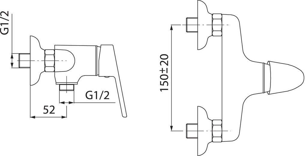 Ferro Smile, sprchová batéria 150 mm, chrómová, 71060,0