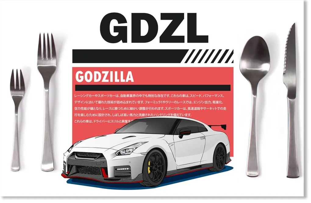 Sablio Prestieranie Nissan GTR 35 Godzilla: 40x30cm