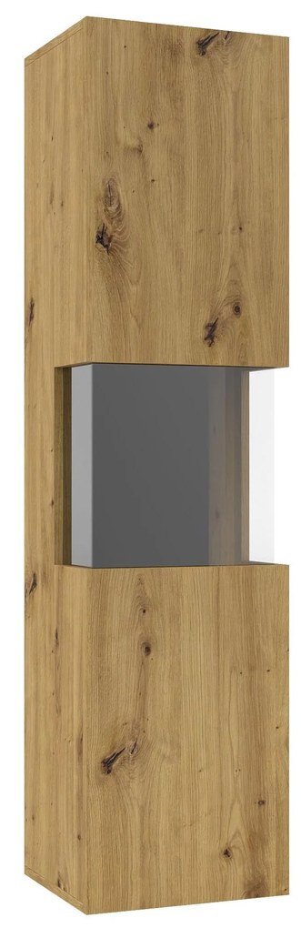Vitrína Avernic Typ 05 (čierna + dub artisan). Akcia -19%. Vlastná spoľahlivá doprava až k Vám domov. 1042054