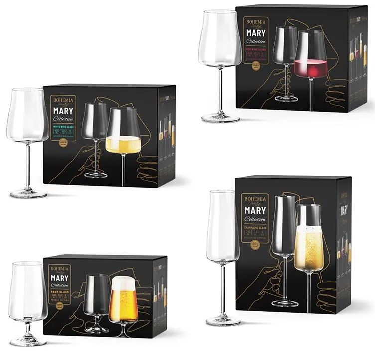 BOHEMIA PRESTIGE MARY POHÁR NA BIELE VÍNO 400ML SADA 6KS