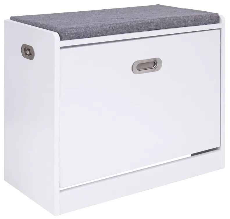 Skrinka na topánky so sedákom Duna, biela