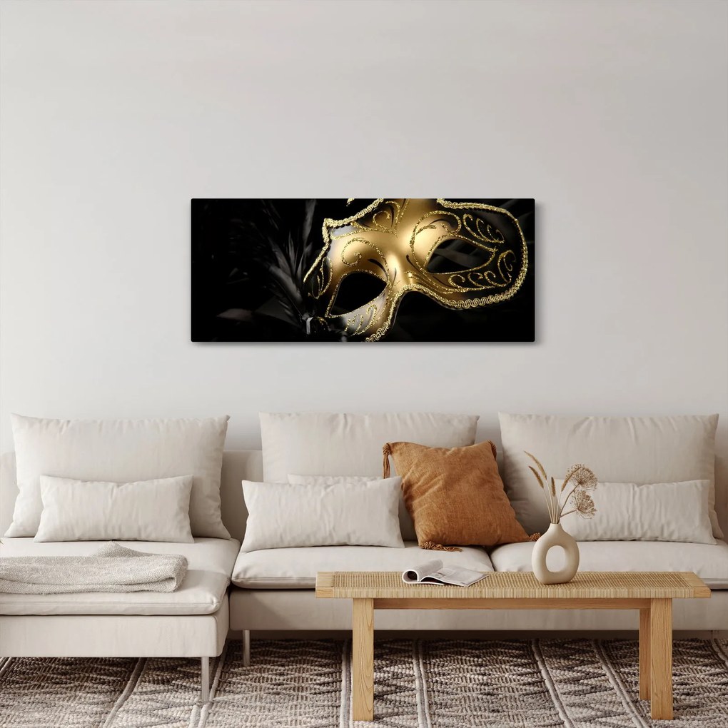 Obraz - Zlatá škraboška (120x50 cm)