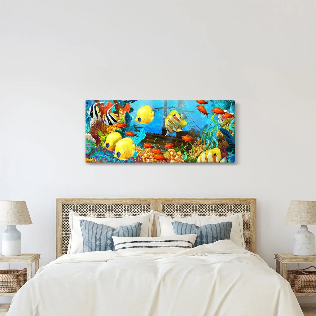 Obraz - Farebný koralový útes (120x50 cm)