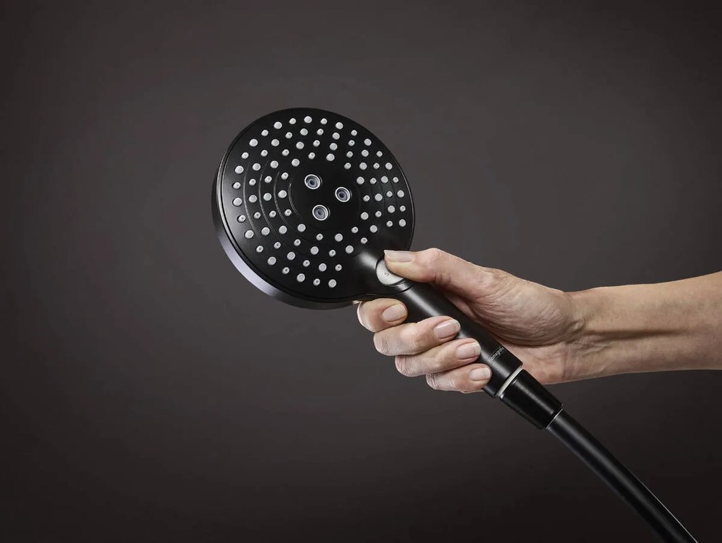 Hansgrohe Raindance Select S, Showerpipe 240 1jet PowderRain s termostatom, čierna matná, HAN-27633670