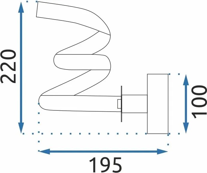 Toolight Toolight, LED nástenná lampa APP1052-W, čierna, OSW-01069