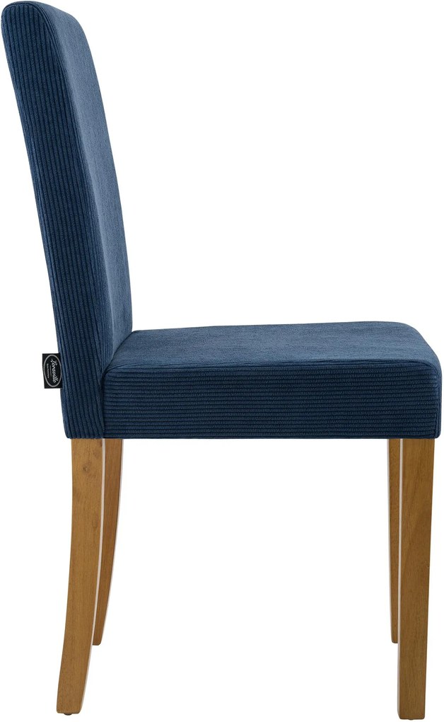 Sada 2 ks jedálenských stoličiek Ina látka cord, antik svetlá - modrá