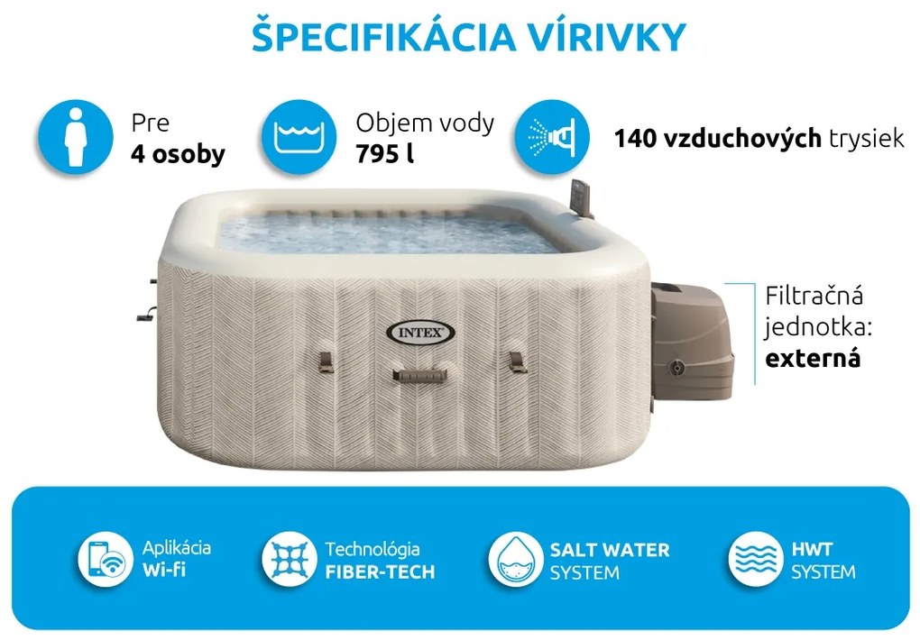 Intex | Vírivý bazén Pure Spa Chevron Deluxe 4 NP | 11400291