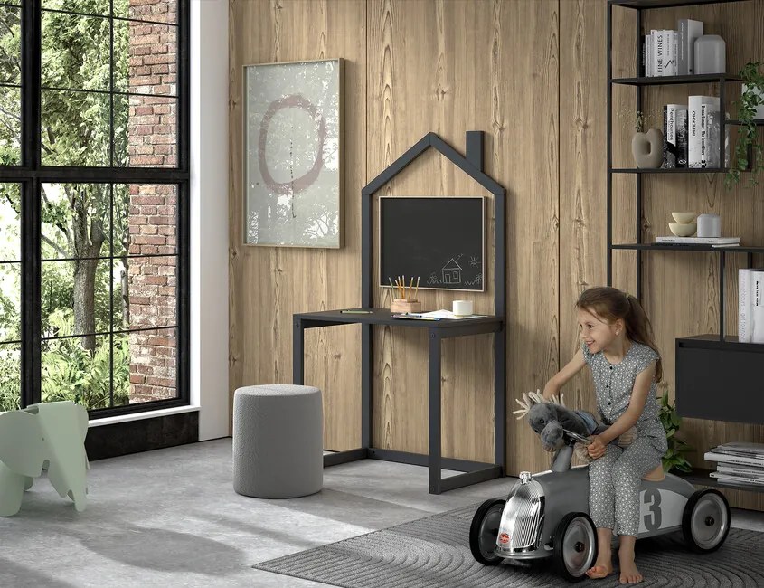 Písací stôl z masívu Dallas borovica antracit 80cm