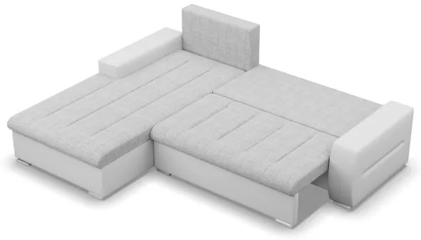 Rohová rozkladacia sedačka AURORA ľavá sivá / biela